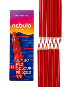 SZÍNES CERUZA NEBULÓ, HÁROMSZÖGLETŰ, JUMBO, PIROS