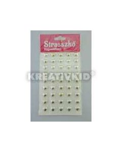 STRASSZKŐ, RAGASZTHATÓ, 6MM, 120DB, EZÜST