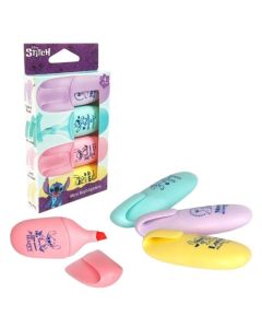 SZÖVEGKIEMELŐ 4 DB-OS MINI, STITCH, PASZTEL
