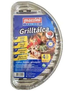 GRILLTÁLCA 4DB/CSOMAG 19x32CM, FÉLKÖR