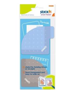 JEGYZETTÖMB ÖNTAPADÓ ZSEBEK STICKY, 70X70 MM / 70X82 MM, 10 LAP, KÉK-SZÜRKE