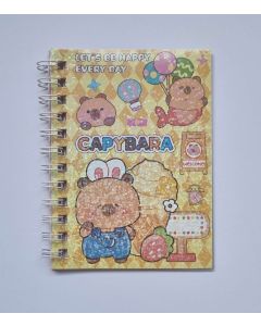 NOTESZ SPIRÁLOS CSILLÁMOS, MINI, CAPYBARA
