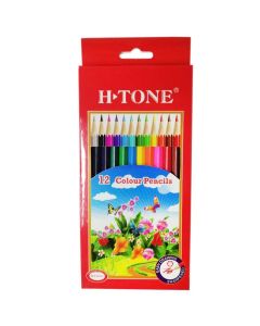 SZÍNES CERUZA 12 DB-OS H-TONE, HATSZÖGLETŰ