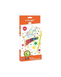 SZÍNES CERUZA Y-PLUS+ 12 DB-OS, STAR, HÁROMSZÖGLETŰ, HEGYEZŐVEL