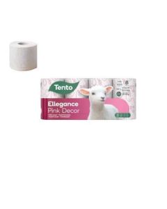 TOALETTPAPÍR TENTO ELEGANCE, 150 LAP, 3 RÉTEGŰ, 8 TEK/CSOMAG, PINK DECOR