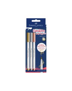 FILCTOLL  FABER CASTELL, 3 DB-OS, 1,5 MM ECSETVÉGŰ HEGY, METÁL