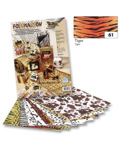 DEKORÁCIÓS KARTON FOLIA, 50X70 CM, 300 GR , TIGRIS MINTÁS