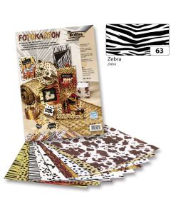 DEKORÁCIÓS KARTON FOLIA, 50X70 CM, 300 GR , ZEBRA MINTÁS