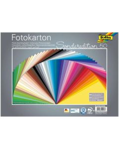 FOTÓKARTON  FOLIA, 25X35CM 300GR, 50 ÍV/CSOMAG (NEM BONTHATÓ), KÜLÖNBÖZŐ SZÍNŰ