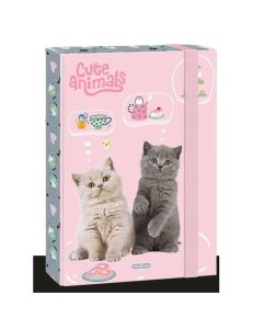 FÜZETBOX A/4, CUTE ANIMALS-TEA PARTY