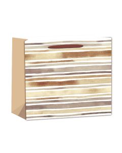 AJÁNDÉKTASAK, ITALOS, 12X36CM, BARNA SÁVOK