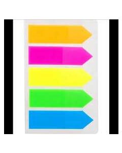 JELÖLŐCÍMKE MŰANYAG, NYÍL, 43X12 MM, 5X20 LAP, NEON SZÍN