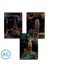 FÜZET A/5, VONALAS, GOLD CITY, 52 LAPOS