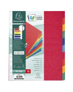 ELVÁLASZTÓLAP EXACOMPTA, 10 RÉSZES, A/4  MAXI KARTON 2410E, SZÍNES