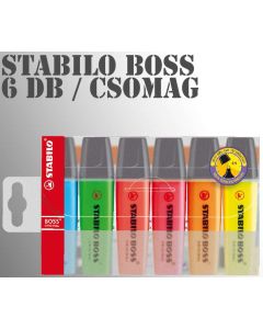 SZÖVEGKIEMELŐ STABILO, BOSS, 6 DB-OS