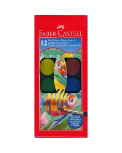 VÍZFESTÉK FABER-CASTELL 12 DB-OS 30 MM KORONGOKKAL 125012