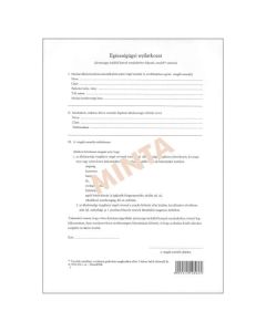 A.3510-215/V/ EGÉSZSÉGÜGYI NYILATKOZAT, ÁLLÓ, 3 PLD, A/4
