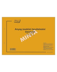 B.12-110/V ANYAG/ESZKÖZ/BEVÉTELEZÉSI BIZONYLAT 13 TÉTELES, FEKVŐ, 25x4 LAPOS, A/4