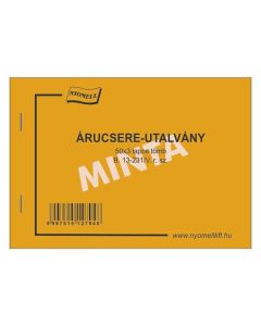 B.13-231/V ÁRUCSERE-UTALVÁNY, FEKVŐ, 50*3 L, A/6