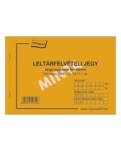 B.14-11 LELTÁRFELVÉTELI JEGY TÁRGYI ESZKÖZÖK FELVÉTELÉRE
