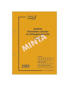 B.18-70/V BELFÖLDI KIKÜLDETÉSI UTASÍTÁS ÉS KÖLTSÉGELSZÁMOLÁS, 25X4 PÉLDÁNYOS, A/5