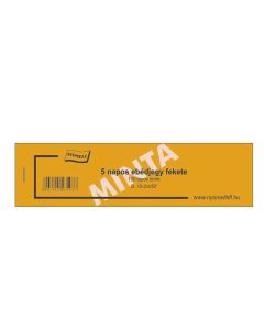 B.19-2/A/5/F EBÉDJEGY FEKETE, 5 NAPOS; 100 LAPOS TÖMB; , 175X62 MM, FEKETE