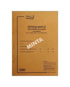 B.ÉTI 820/ÚJ/V/2009. ÉPÍTÉSI NAPLÓ KOMPLETT, 25X3+9X3 PÉLDÁNY, A/4