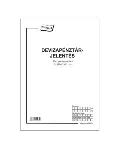 C.318-123/V DEVIZA PÉNZTÁRJELENTÉS, 25x2 PÉLDÁNYOS, A/4