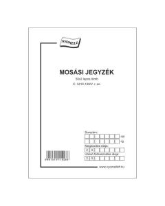 C.3410-109/V MOSÁSI JEGYZÉK, 50X2 PÉLDÁNY, A/5