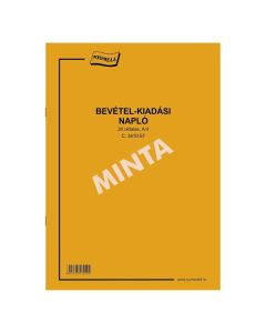 C.3410-57 BEVÉTEL-KIADÁSI NAPLÓ, A/4, 20 OLDALAS