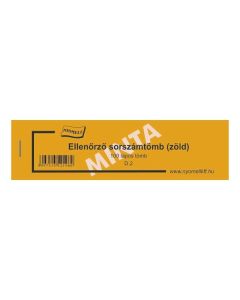 D.2 ELLENÖRZŐ SORSZÁMTÖMB ZÖLD, 100 LAPOS, 140x40 MM, 2+0 SZÍN