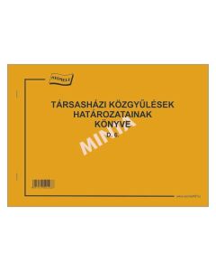 D.6 TÁRSASHÁZI KÖZGYŰLÉSEK HATÁROZATAINAK KÖNYVE, FEKVŐ, A/4