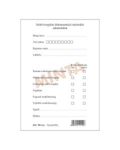 D.E.706 FOGÁSZATI SZŰRŐVIZSGÁLATI DOKUMENTUM