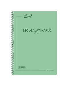 D.E.903 SZOLGÁLATI NAPLÓ (ŐRNAPLÓ) A/4, 50 LAPOS