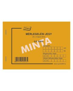 D.E.926/V MÉRLEGELÉSI JEGY, 25X3 PÉLDÁNYOS, A/6