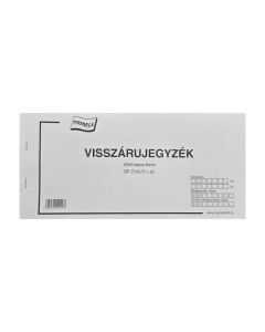 D.F.21/B/V VISSZÁRUJEGYZÉK, 25x5 PÉLDÁNYOS, 140x195 MM