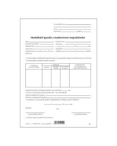 E.384/V MUNKÁLTATÓI IGAZOLÁS A MUNKAVISZONY MEGSZŰNÉSEKOR, 3 PÉLDÁNYOS, A/4