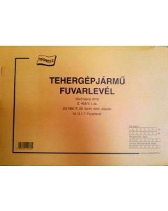 E.458/V TEHERGÉPJÁRMŰ FUVARLEVÉL, FEKVŐ, 50X3 PÉLDÁNYOS, A/4