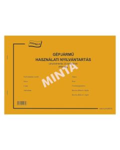 ATM.13 GÉPJÁRMŰ HASZNÁLATI NYILVÁNTARTÁS, FEKVŐ, 25 LAPOS, A/4, 1+0 SZÍN, OLDALSZÁMOZOTT