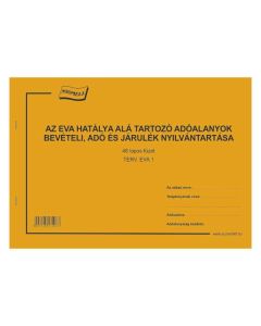 TERV EVA 1 EVA HATÁLYA ALÁ TART. ADÓALANYOK NYILVÁNTARTÓ FÜZET, 48 LAPOS, A/4