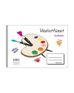 SPIRÁL VÁZLATFÜZET, B/4 MÉRET, 32 LAP, HÓFEHÉR LAPOK, NYOMELL