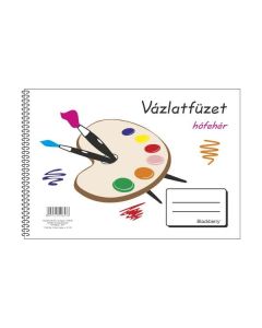 SPIRÁL VÁZLATFÜZET B/5 MÉRET, 32 LAP, HÓFEHÉR LAPOK, NYOMELL