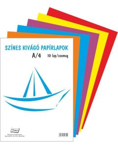 KIVÁGÓLAP A/4 10 LAP/CSOM ENYVEZETLEN SZÍNES