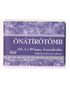 ÖNÁTÍRÓTÖMB A/6, 50x2 PÉLDÁNYOS, NYOMELL