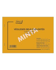 B.VÁLL. 6/A VÉGLEGES SELEJTJELENTÉS, 5+25x5 LAPOS, A/5