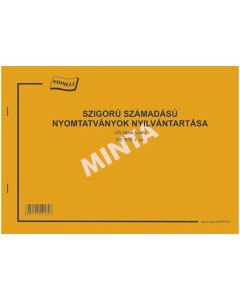 D.E.916/új SZIGORU SZÁM.NYILVÁNTARTÓ FÜZET, FEKVŐ 25 LAPOS, A/4