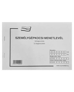 D.GÉPJÁRMŰ 36/5 SZEMÉLYGÉPKOCSI MENETLEVÉL, FEKVŐ 100 LAPOS, A/5