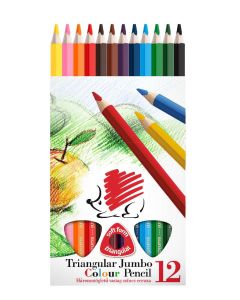SZÍNES CERUZA, KOH-I-NOR 12 DB-OS, JUMBO FESTETT, HÁROMSZÖGLETŰ