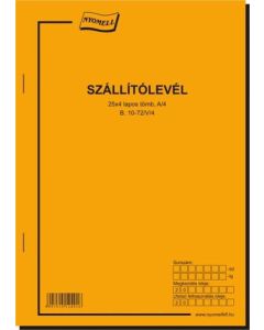 B.10-72/V/4 SZÁLLÍTÓLEVÉL, ÁLLÓ, 25*4 LAPOS, A/4