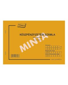 B.13-372/V/1 2008-AS KÉSZPÉNZFIZETÉSI SZÁMLA 1 ÁFÁS, 50*2 LAPOS, A/5,